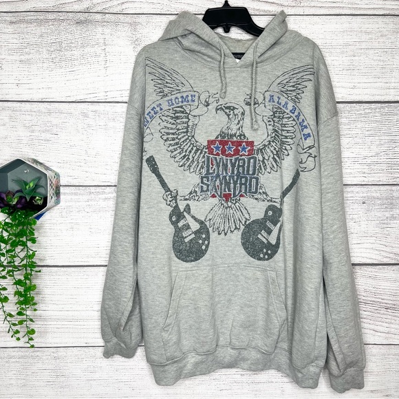 Lynyrd Skynyrd Gray Hoodie Sweatshirt Men’s Size XXL Winterland Classic Rock - Picture 1 of 10
